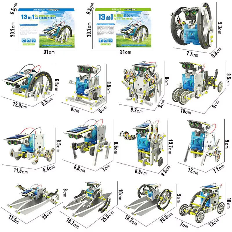 13 in 1 Educational Solar Energy Robot DIY Kit Toys for Kids Powered Children Boy Girls Learning Toy Gift