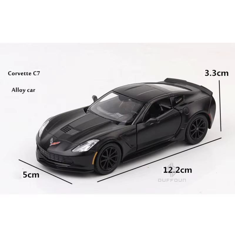 1/36 Chevrolet Corvette C7 Alloy Diecast Super Sport Car Model Toys Simulation Metal Vehicle Body with Pull Back Children'S Toys